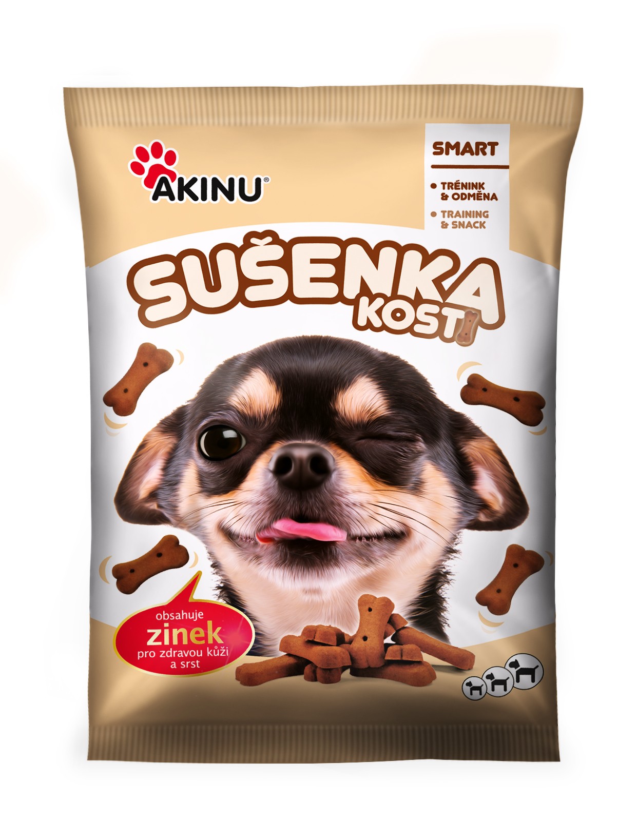 Akinu sušenky kosti se zinkem pamlsek pro psy 400 g Akinu