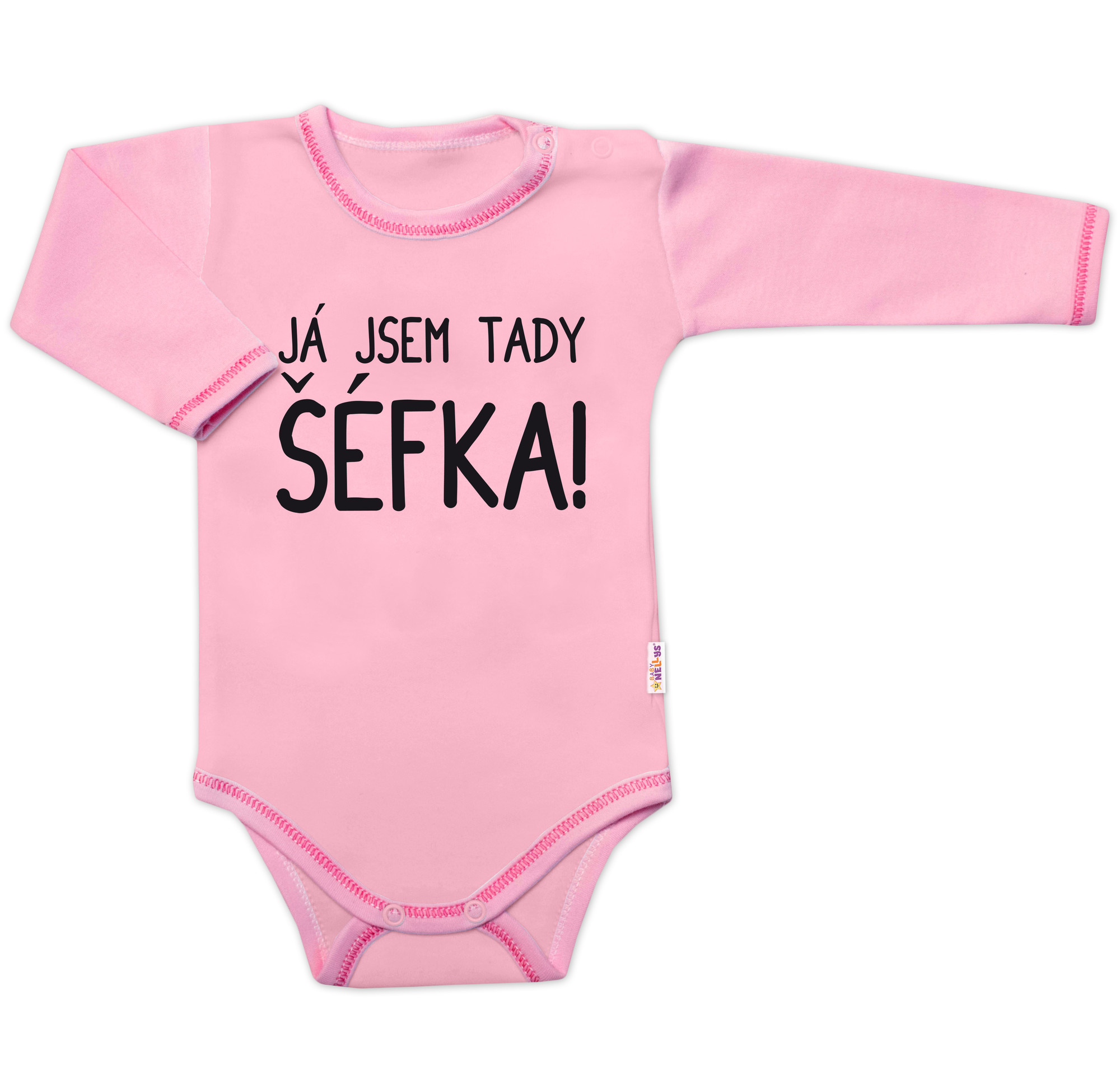 Baby Nellys Body dl. rukáv s vtipným textem