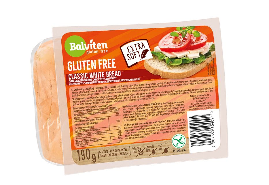 Balviten Classic White Bread bezlepkový krájený světlý chléb 190 g Balviten