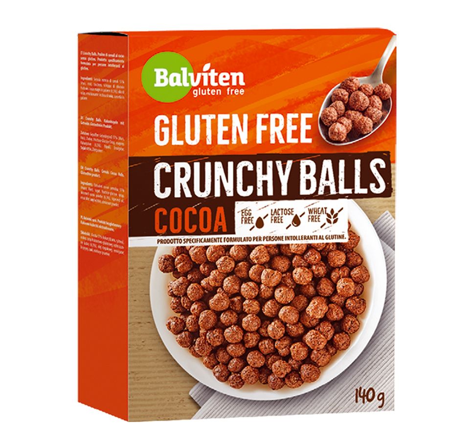 Balviten Crunchy Balls Cocoa bezlepkové kakaové kuličky 140 g Balviten