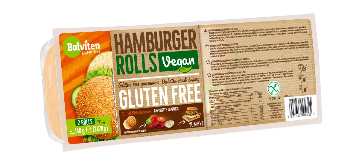 Balviten Hamburger Rolls bezlepkové hamburgerové housky 2x70 g Balviten