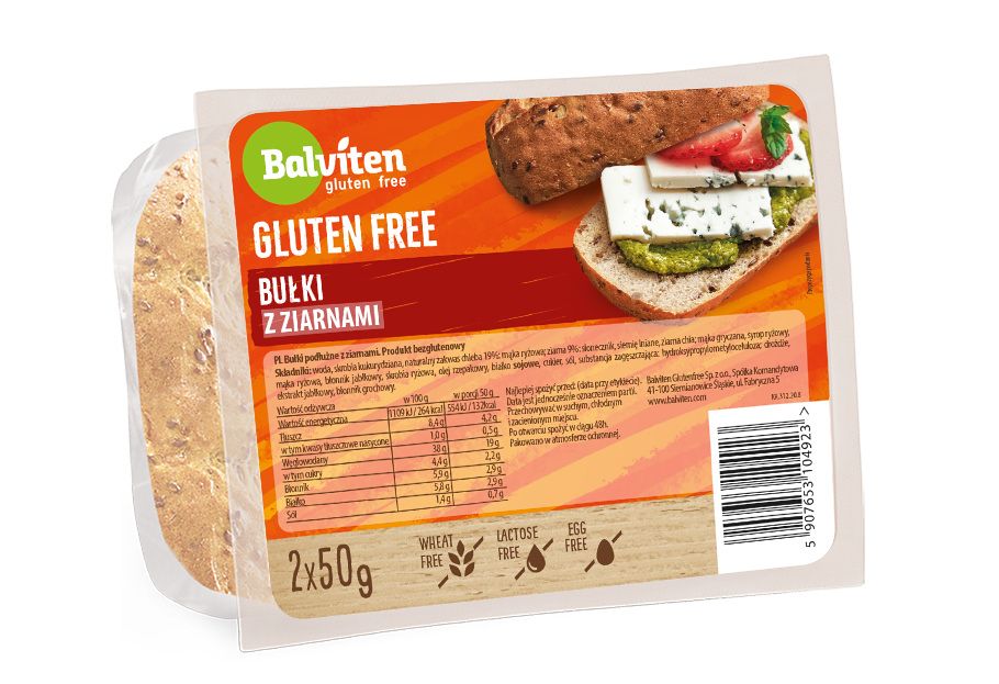 Balviten Rolls With Seeds bezlepkové bagetky se zrníčky 2x50 g Balviten