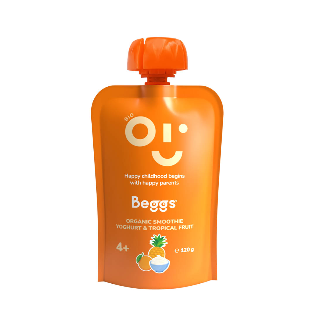 Beggs BIO Kapsička smoothie s jogurtem a tropickým ovocem 4m+ 120 g Beggs