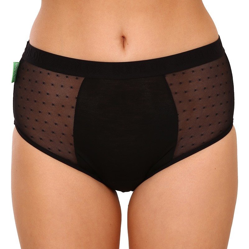 Bodylok Menstruační kalhotky Bambus Hi-Waist Black silná menstruace (BD2204) S Bodylok