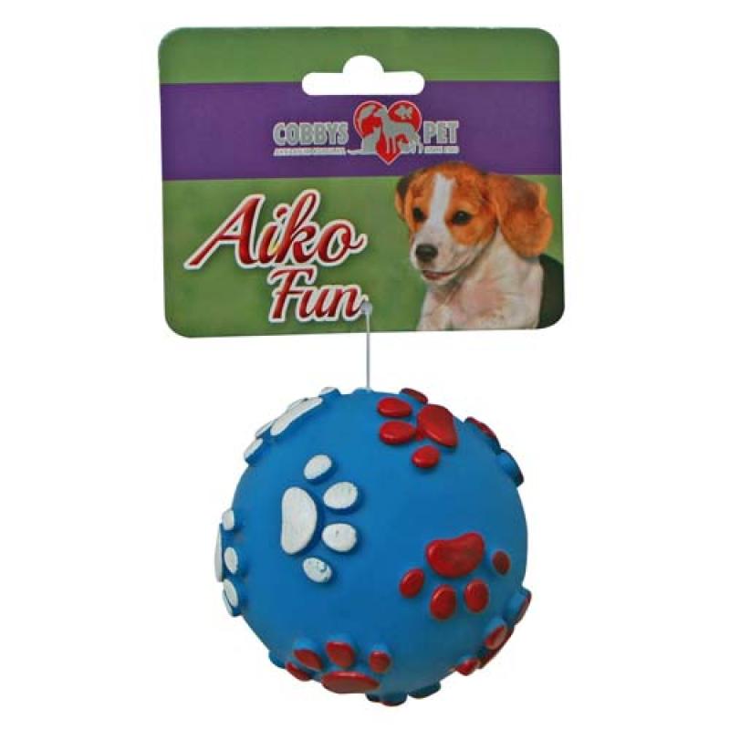 Cobbyspet AIKO FUN Míč s tlapkami 6cm gumová hračka pro psy Cobbys Pet