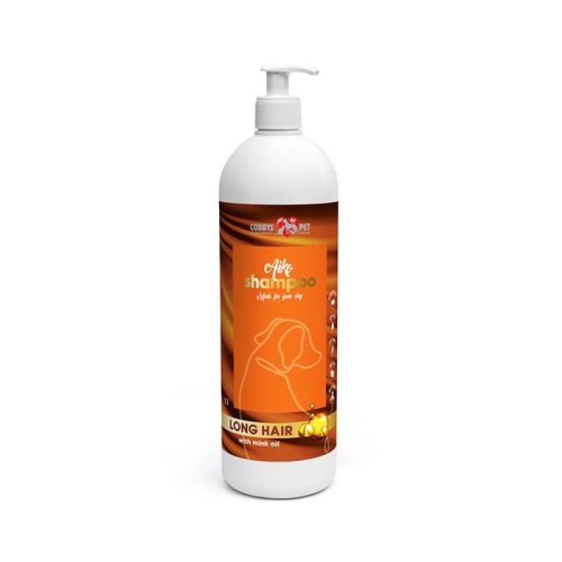 Cobbyspet AIKO LONG HAIR SHAMPOO WITH MINK OIL 1l šampon pro psy s norkovým olejem Cobbys Pet