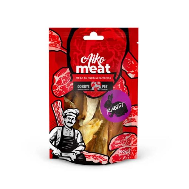 Cobbyspet AIKO Meat sušené králičí ucho plněné kuřecím masem 100g Cobbys Pet