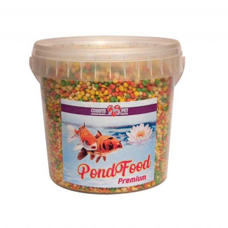 Cobbyspet POND GRANULES COLOUR SMALL 1l / 100g kbelík Cobbys Pet