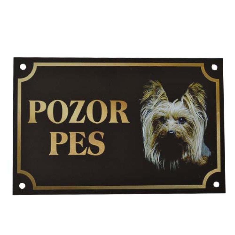 Cobbyspet POZOR PES Yorkshire 17x11cm Cobbys Pet