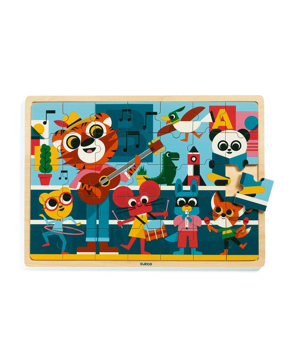 Djeco Dřevěné puzzle Veselá kapela - 35 pcs Djeco