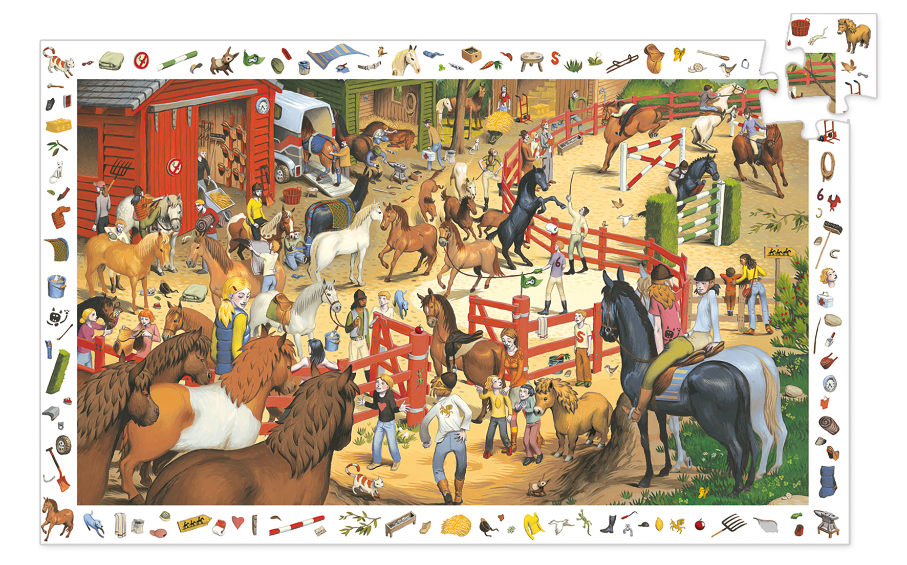 Djeco Vyhledávací puzzle Koně - 200 pcs Djeco