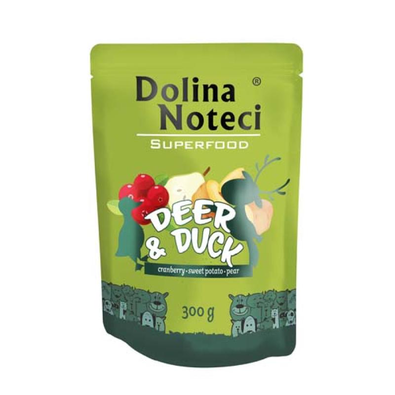 Dolina Noteci SUPERFOOD 300g jelen a kachna pro psy 80% masa Dolina Noteci