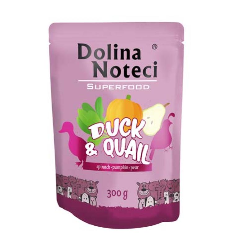 Dolina Noteci SUPERFOOD 300g kachna a křepelka pro psy 80% masa Dolina Noteci