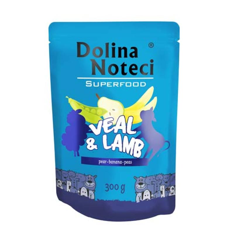 Dolina Noteci SUPERFOOD 300g telecí a jehněčí maso pro psy 80% masa Dolina Noteci