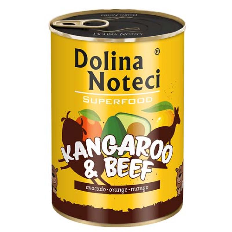 Dolina Noteci SUPERFOOD 400g klokan a hovězí maso pro psy 80% masa Dolina Noteci