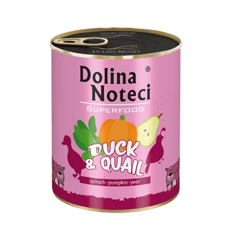 Dolina Noteci SUPERFOOD 800g kachna a křepelka pro psy 80% masa Dolina Noteci