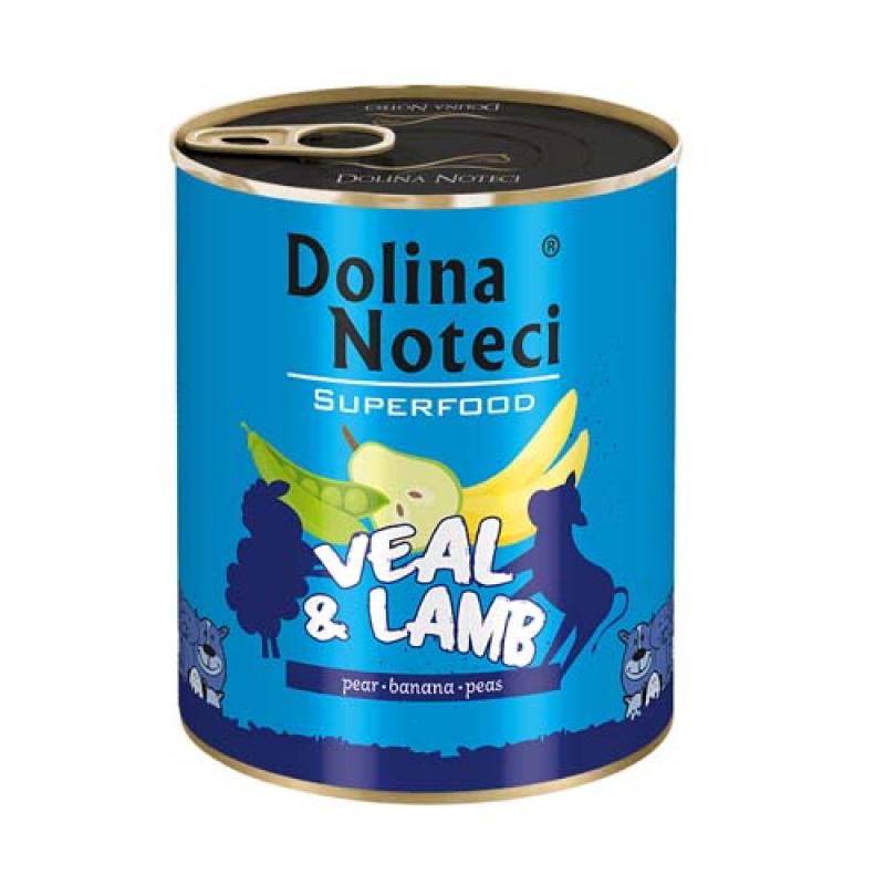 Dolina Noteci SUPERFOOD 800g telecí a jehněčí maso pro psy 80% masa Dolina Noteci