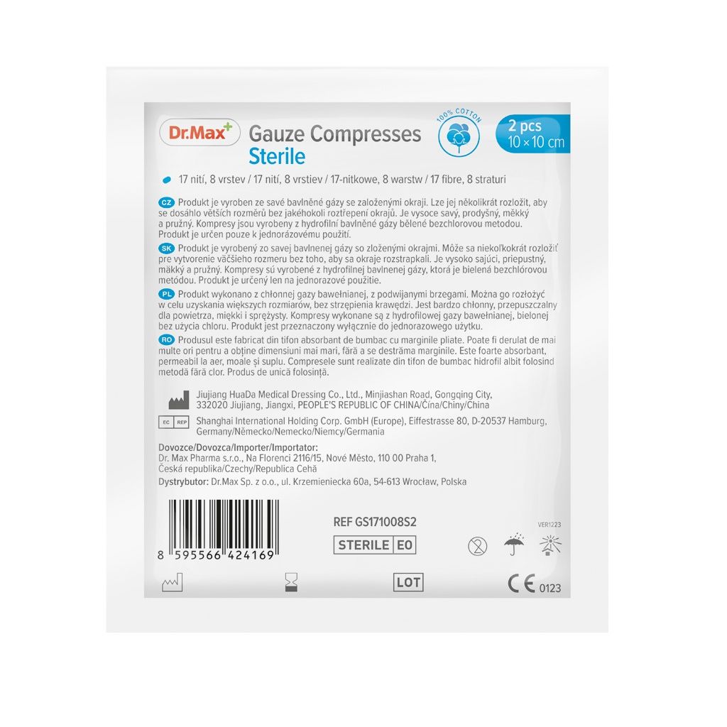 Dr. Max Gauze Compresses Sterile 10x10 cm 2 ks Dr. Max