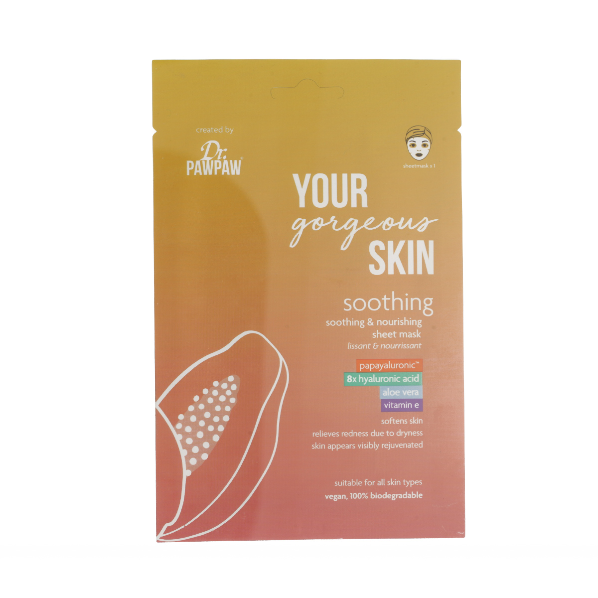 Dr. PAWPAW Your Gorgeous Skin Soothing Sheet Mask 25 ml Dr. PAWPAW