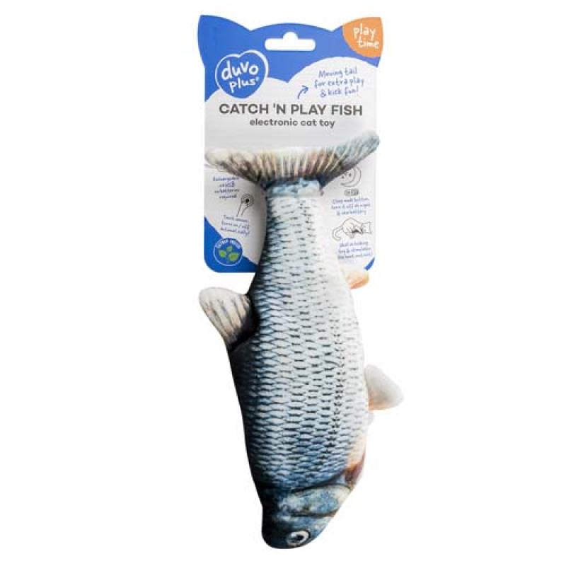 Duvo+ Catch `n play fish 28x13x5cm interaktivní hračka pro kočky Duvo+