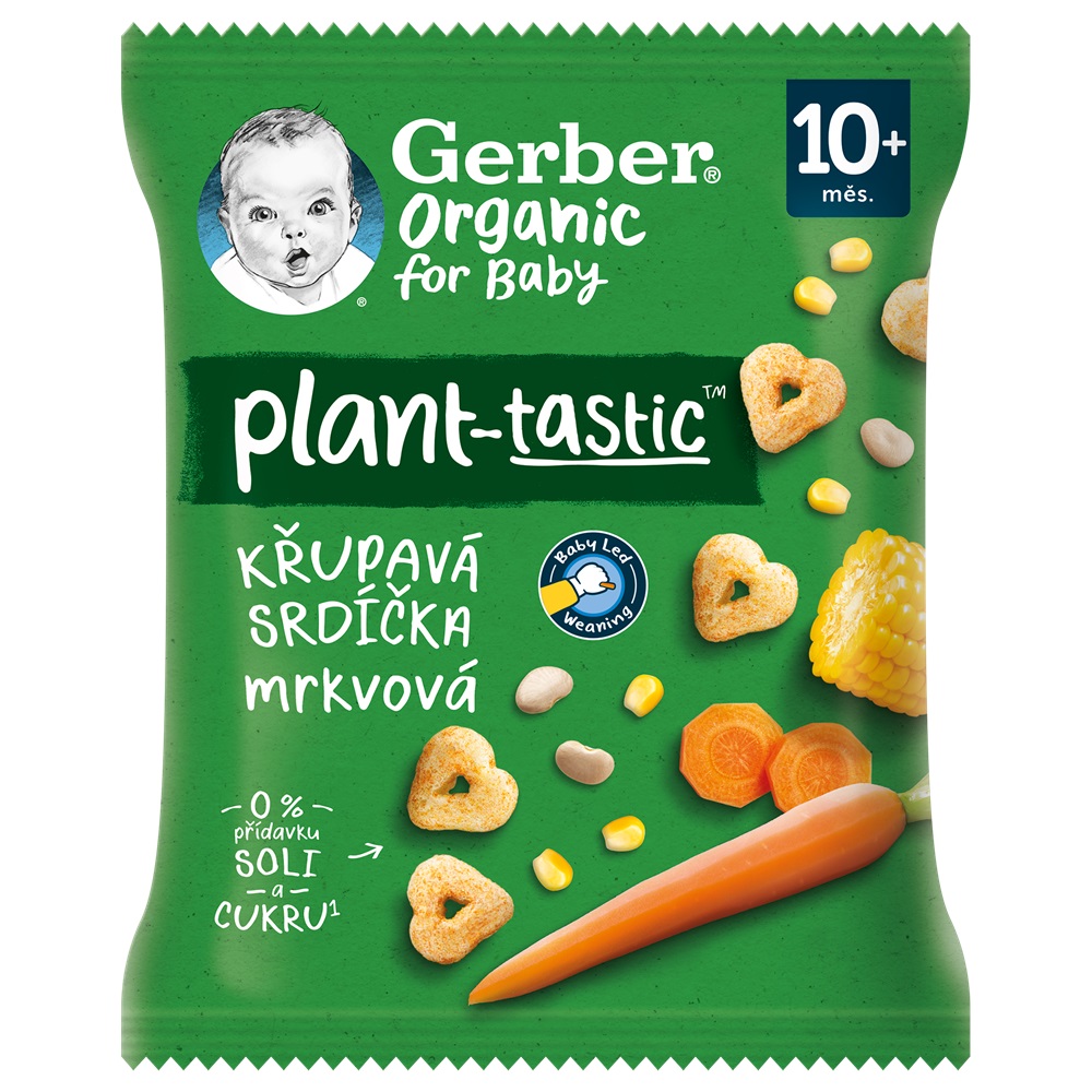 Gerber Organic Křupavá mrkvová srdíčka BIO 10m+ 28 g Gerber