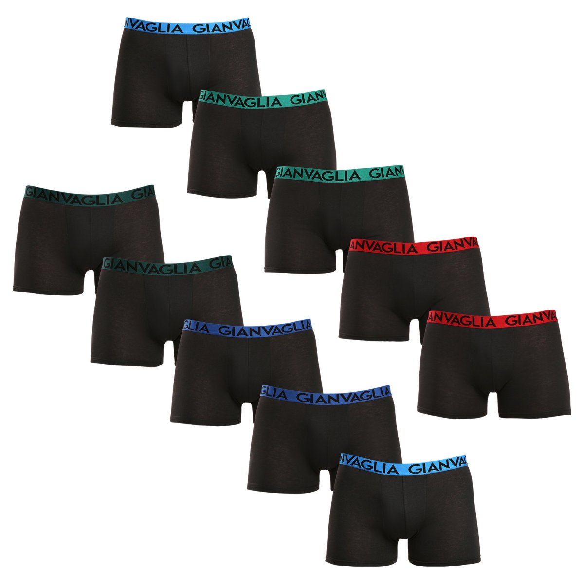 Gianvaglia 10PACK pánské boxerky černé (021) L Gianvaglia