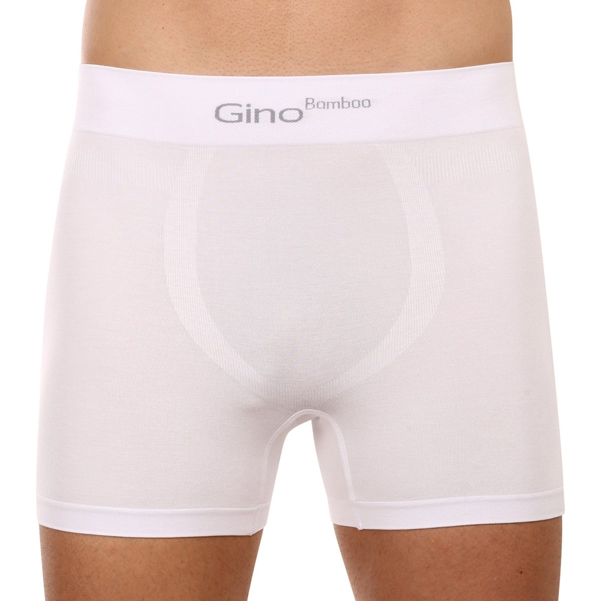 Gino Pánské boxerky bezešvé bambusové bílé (54004) XL Gino