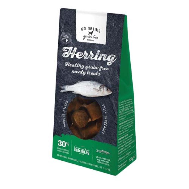 Go Native Essentials Herring 100g nízkokalorická pochoutka pro psy obsahuje 30% masa ze Go Native