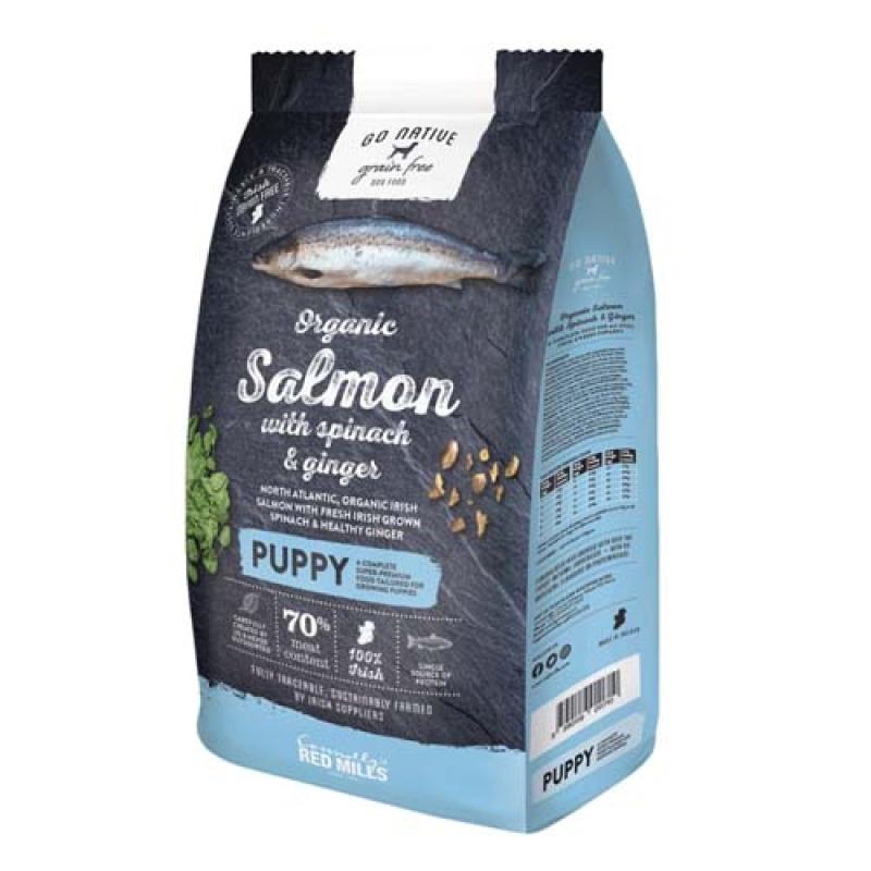 Go Native Puppy Salmon with Spinach and Ginger 800g s obsahem až 70% masa z lososa Go Native