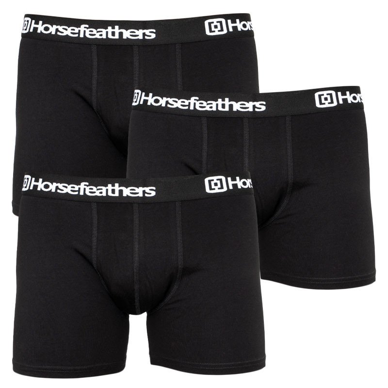 Horsefeathers 3PACK pánské boxerky černé (AM067A) L Horsefeathers