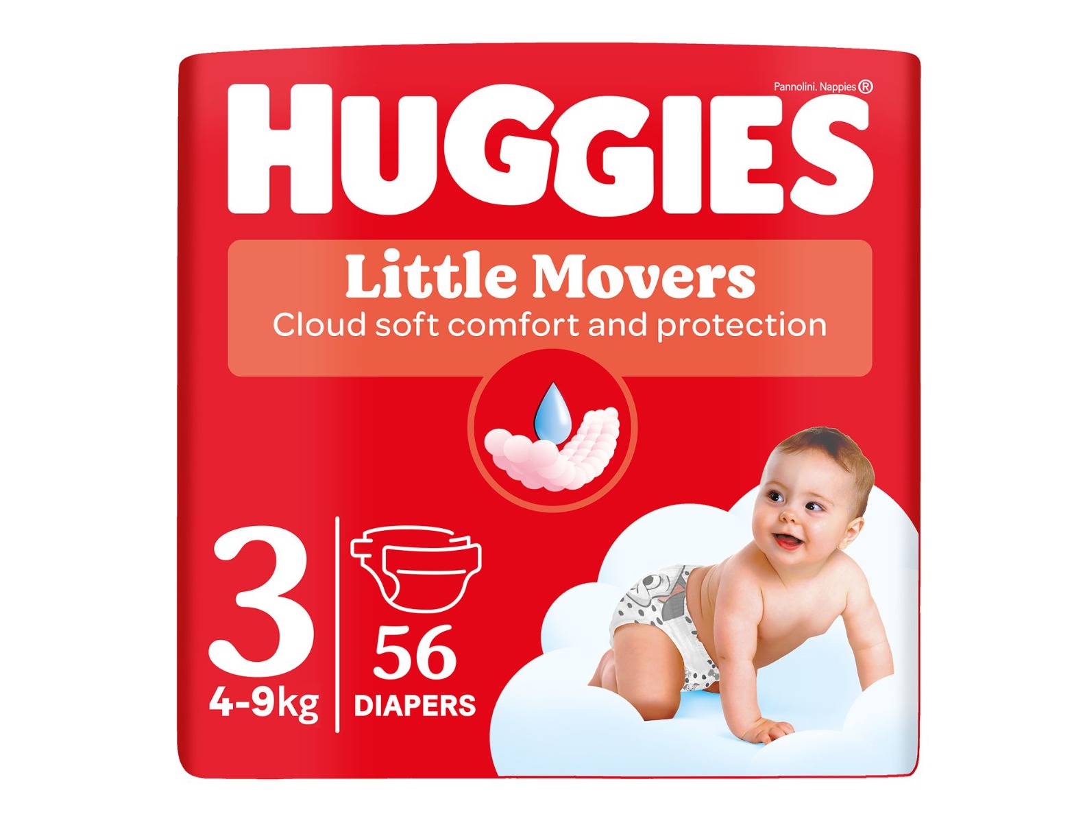 Huggies Little Movers 3 4-9 kg jednorázové plenky 56 ks Huggies