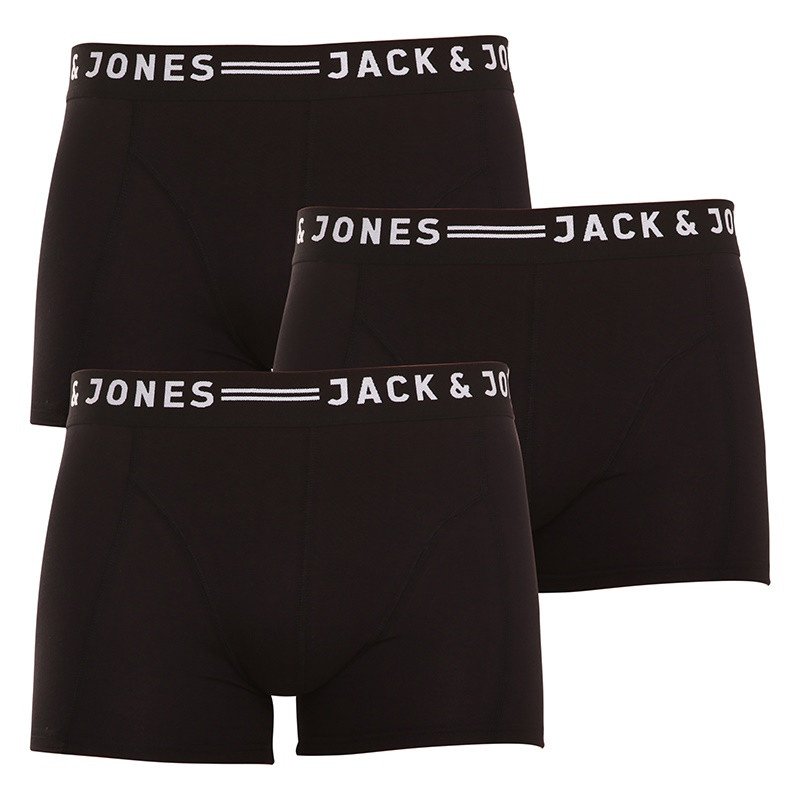 Jack and Jones 3PACK pánské boxerky černé (12081832 - black/black) L Jack & Jones