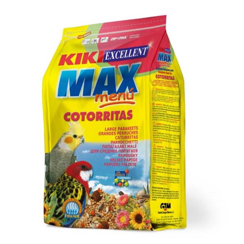 Kiki MAX Menu Cockatiel 500g ZIP korely a agapornisy Kiki