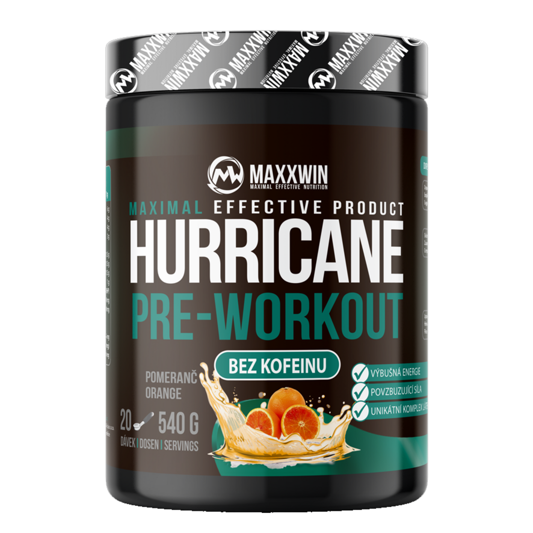 MAXXWIN Hurricane Pre-Workout No Caffeine 540g - pomeranč MAXXWIN