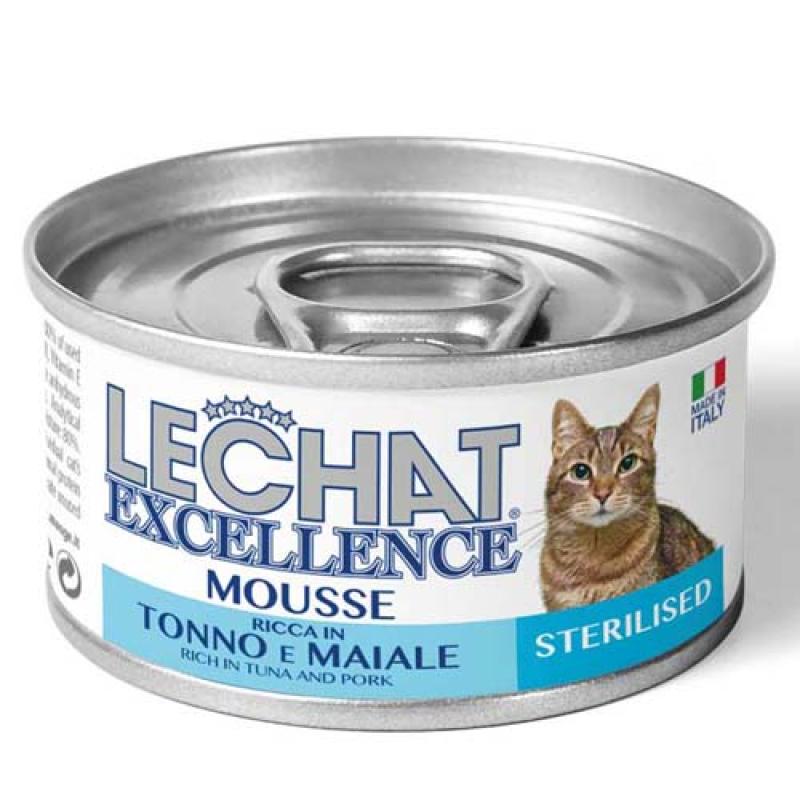 Monge LECHAT EXCELLENCE MOUSSE Pěna s tuňákem a vepřovým masem pro sterilizované Monge