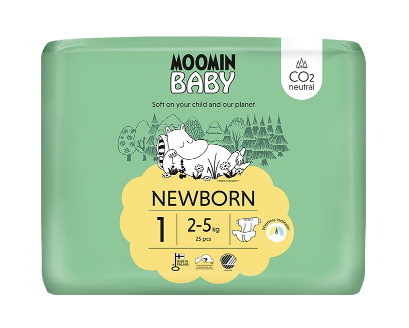 Moomin Baby 1 Newborn 2–5 kg eko pleny 25 ks Moomin Baby