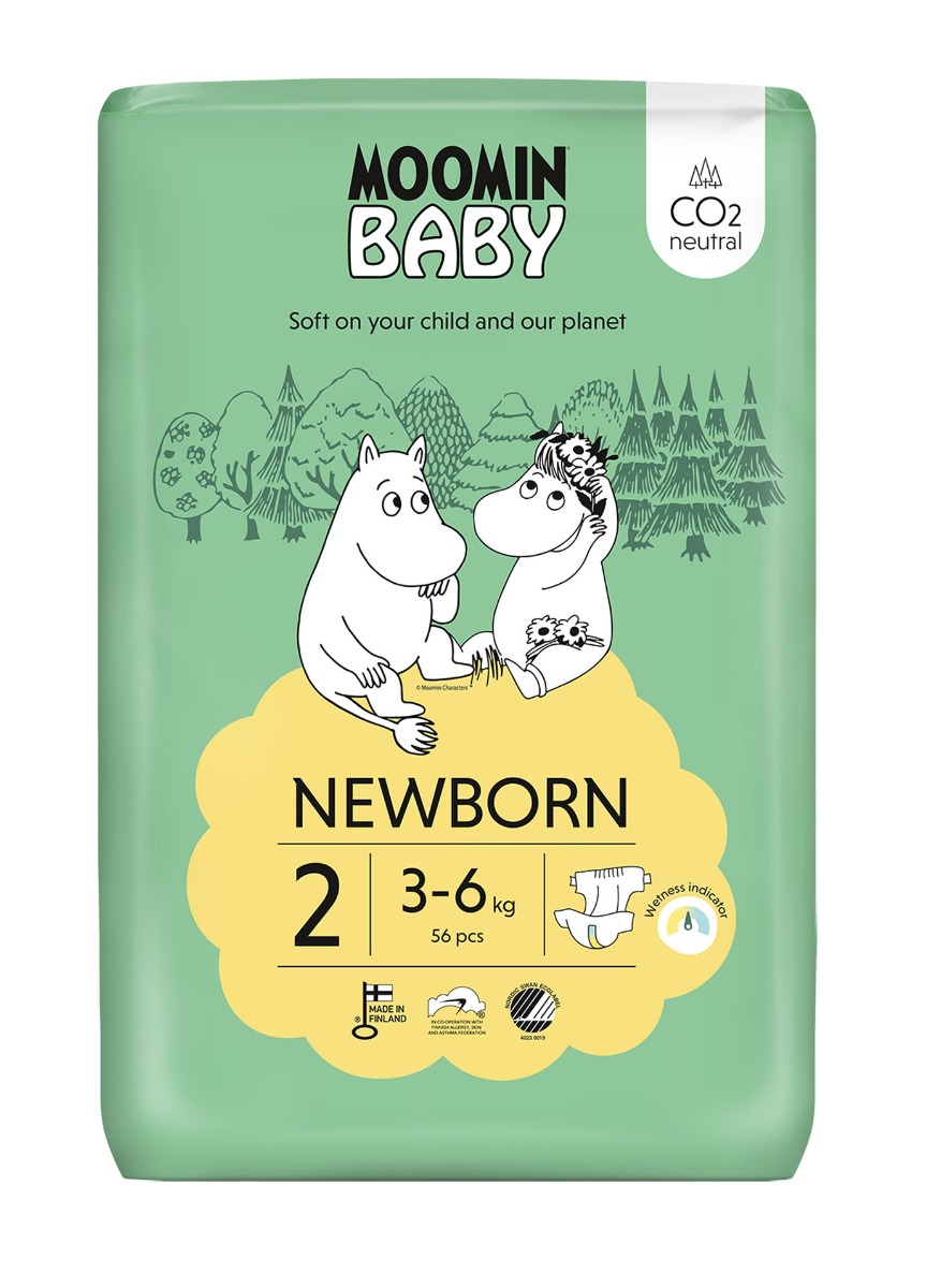 Moomin Baby 2 Newborn 3–6 kg eko pleny 56 ks Moomin Baby