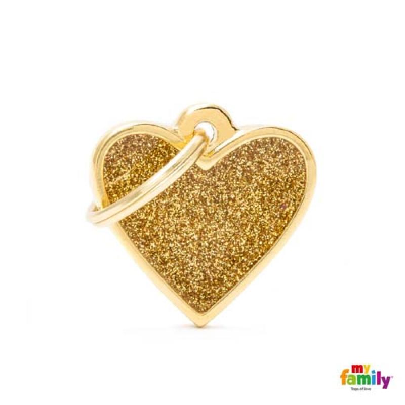 My Family MF SMALL HEART GLITTER GOLD 2