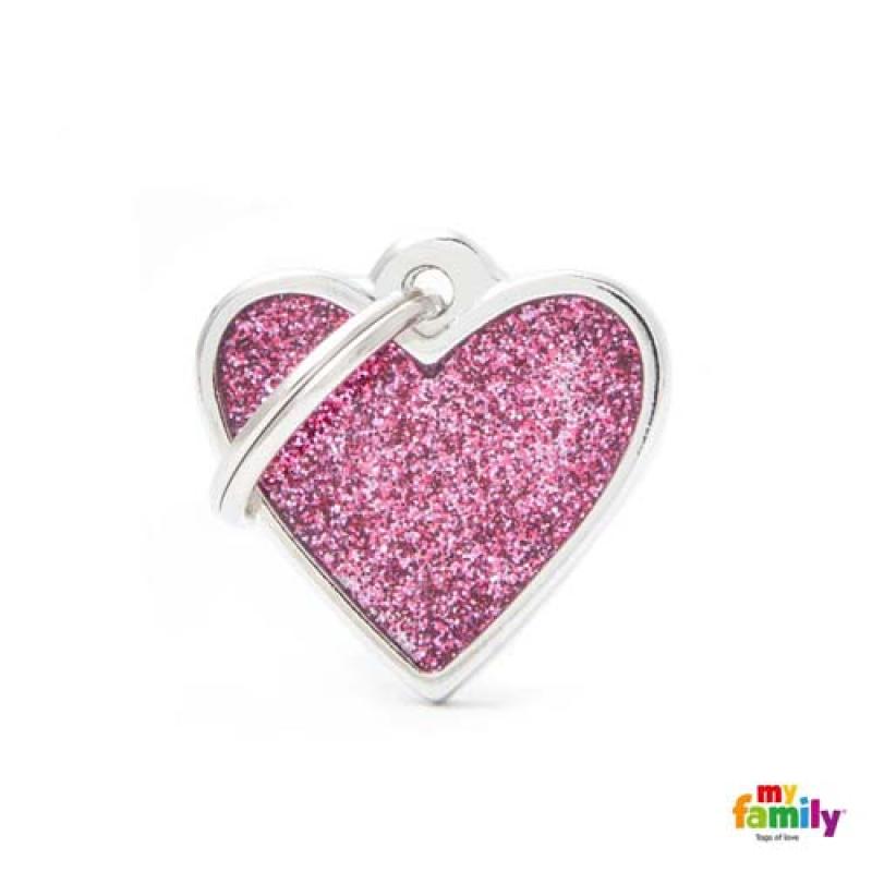 My Family MF SMALL HEART GLITTER PINK 2