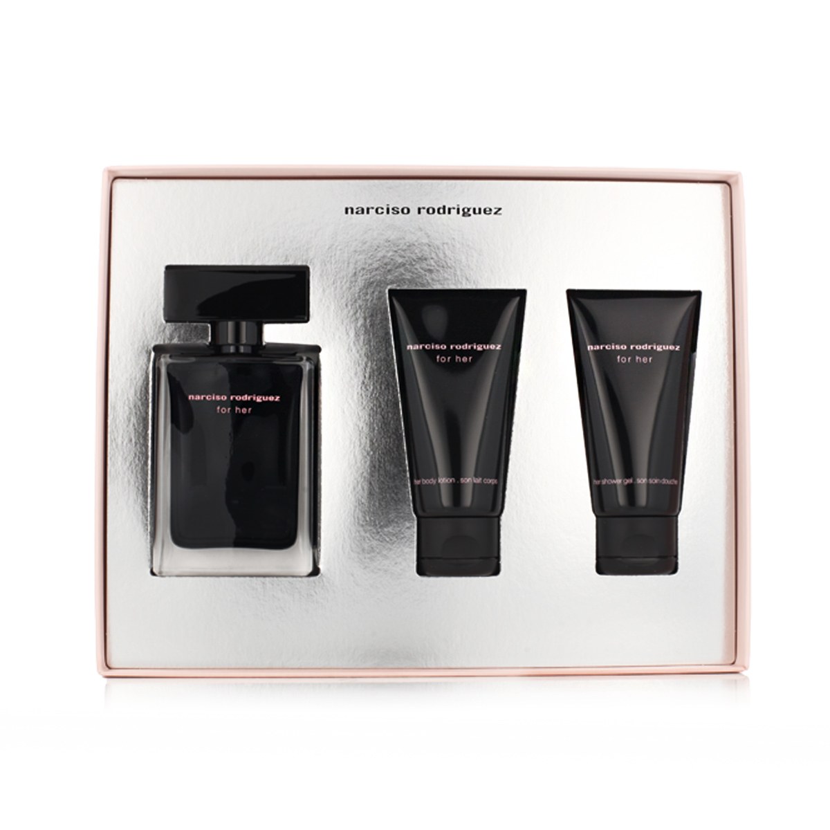 Narciso Rodriguez For Her EDT 50 ml + SG 50 ml + BL 50 ml W (Pink Cover with Flacon) Narciso Rodriguez