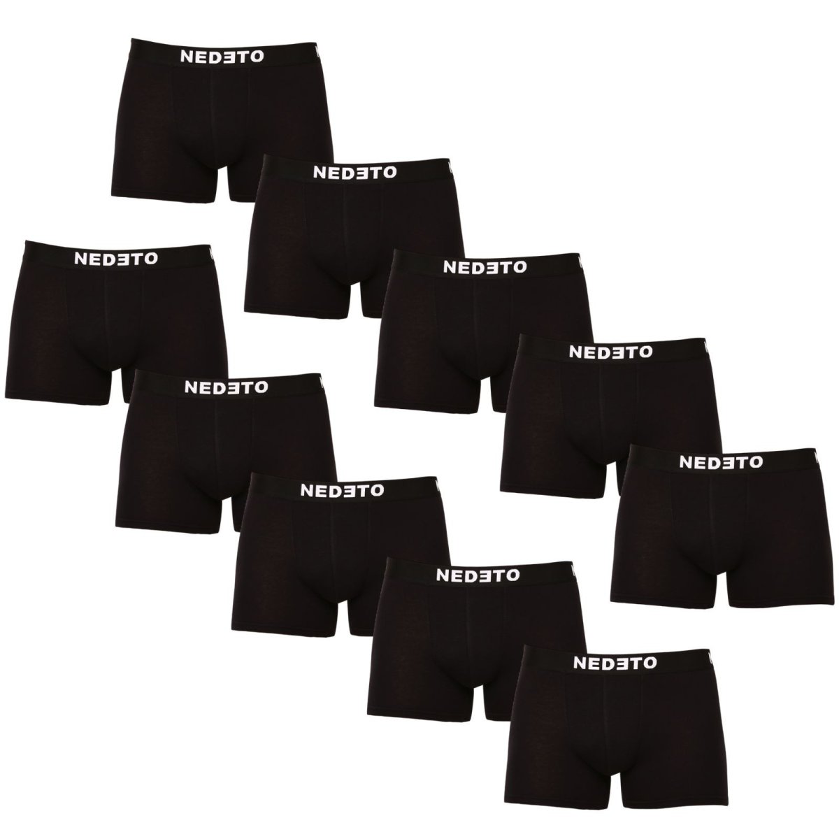 Nedeto 10PACK pánské boxerky černé (10NB001b) 3XL Nedeto