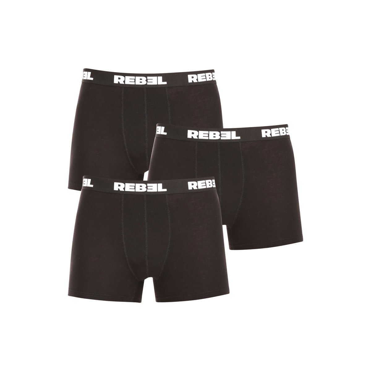 Nedeto 3PACK pánské boxerky Rebel černé (3NBR001) 3XL Nedeto