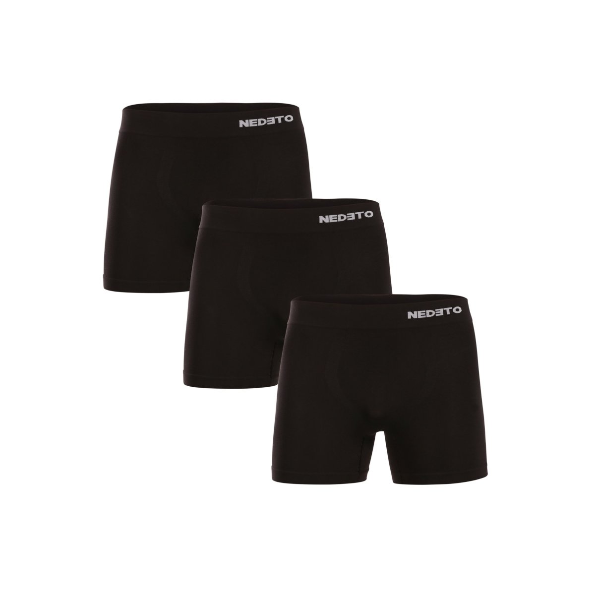 Nedeto 3PACK pánské boxerky bezešvé bambusové černé (3NDTB001S) L Nedeto