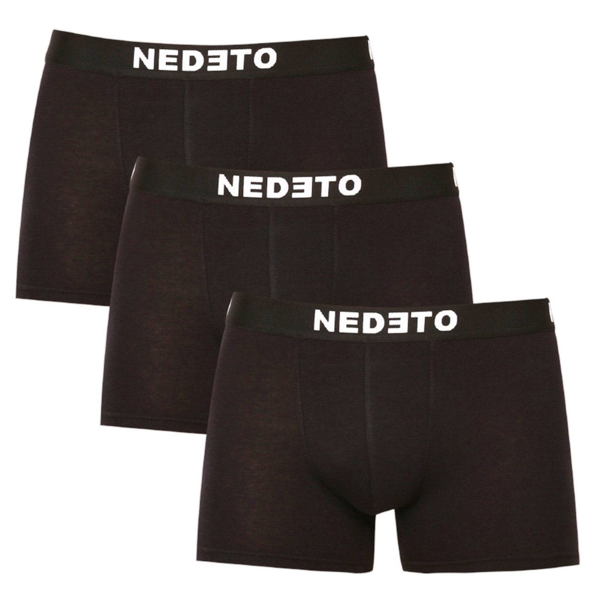 Nedeto 3PACK pánské boxerky černé (3NB001b) 3XL Nedeto