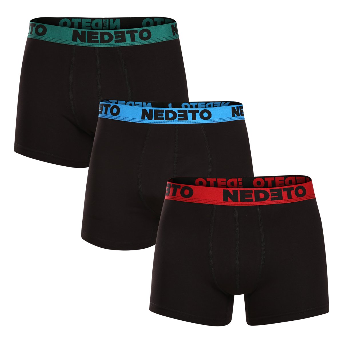 Nedeto 3PACK pánské boxerky černé (3NB002) L Nedeto