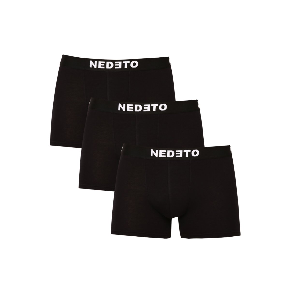 Nedeto 3PACK pánské boxerky černé (3NDTB001-brand) 4XL Nedeto