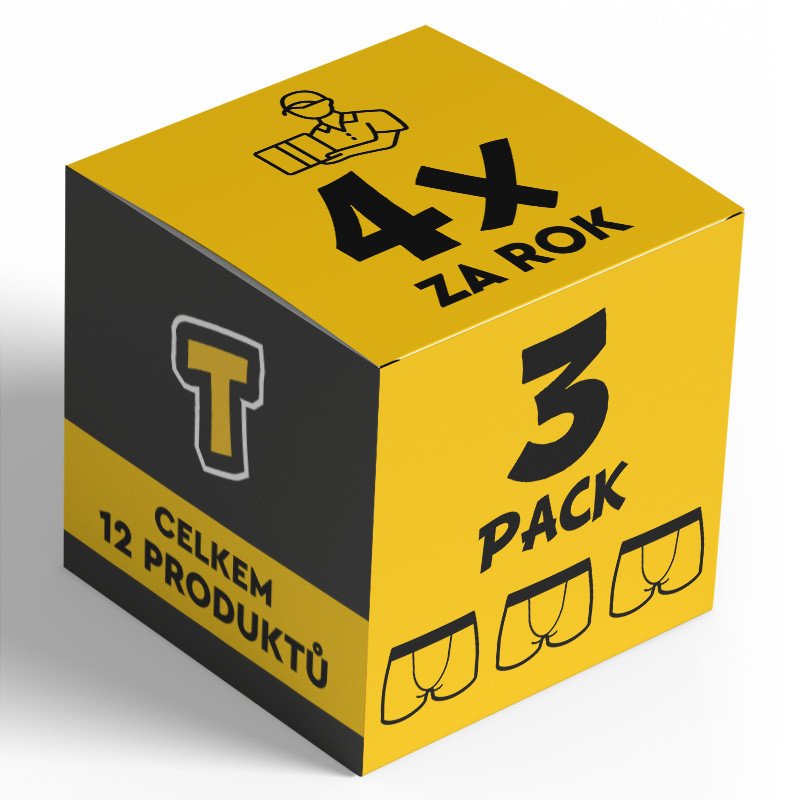 Nedeto 4x 3PACK pánské boxerky sportovní guma - čtvrtletní roční předplatné L Nedeto