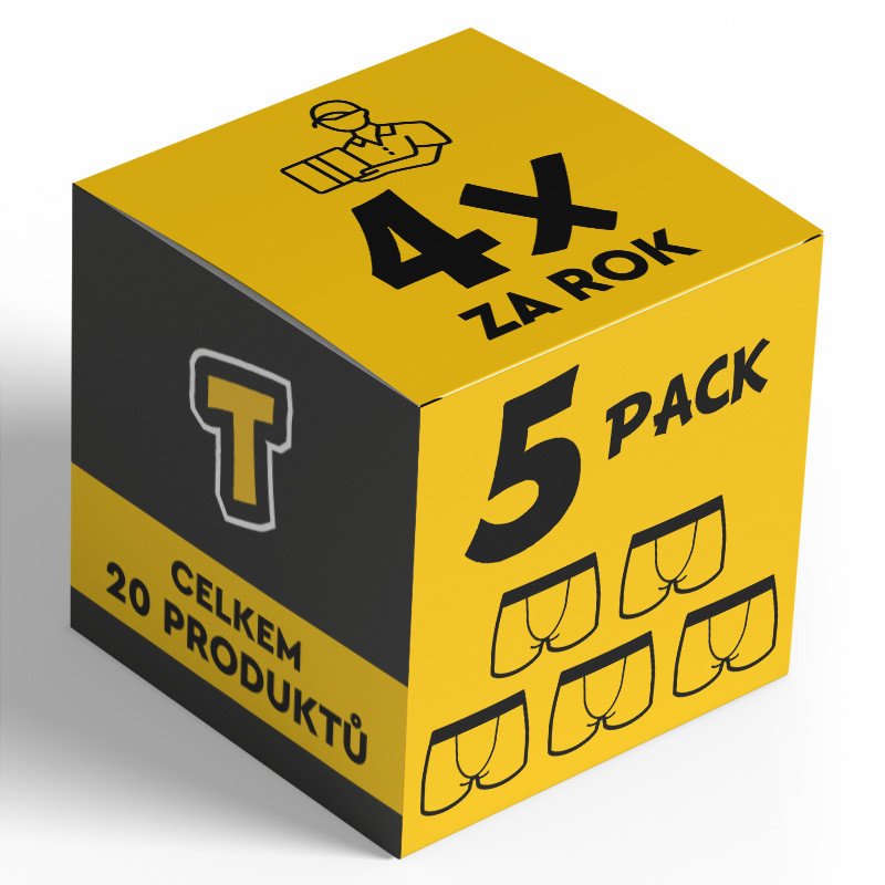 Nedeto 4x 5PACK pánské boxerky sportovní guma - čtvrtletní roční předplatné XL Nedeto