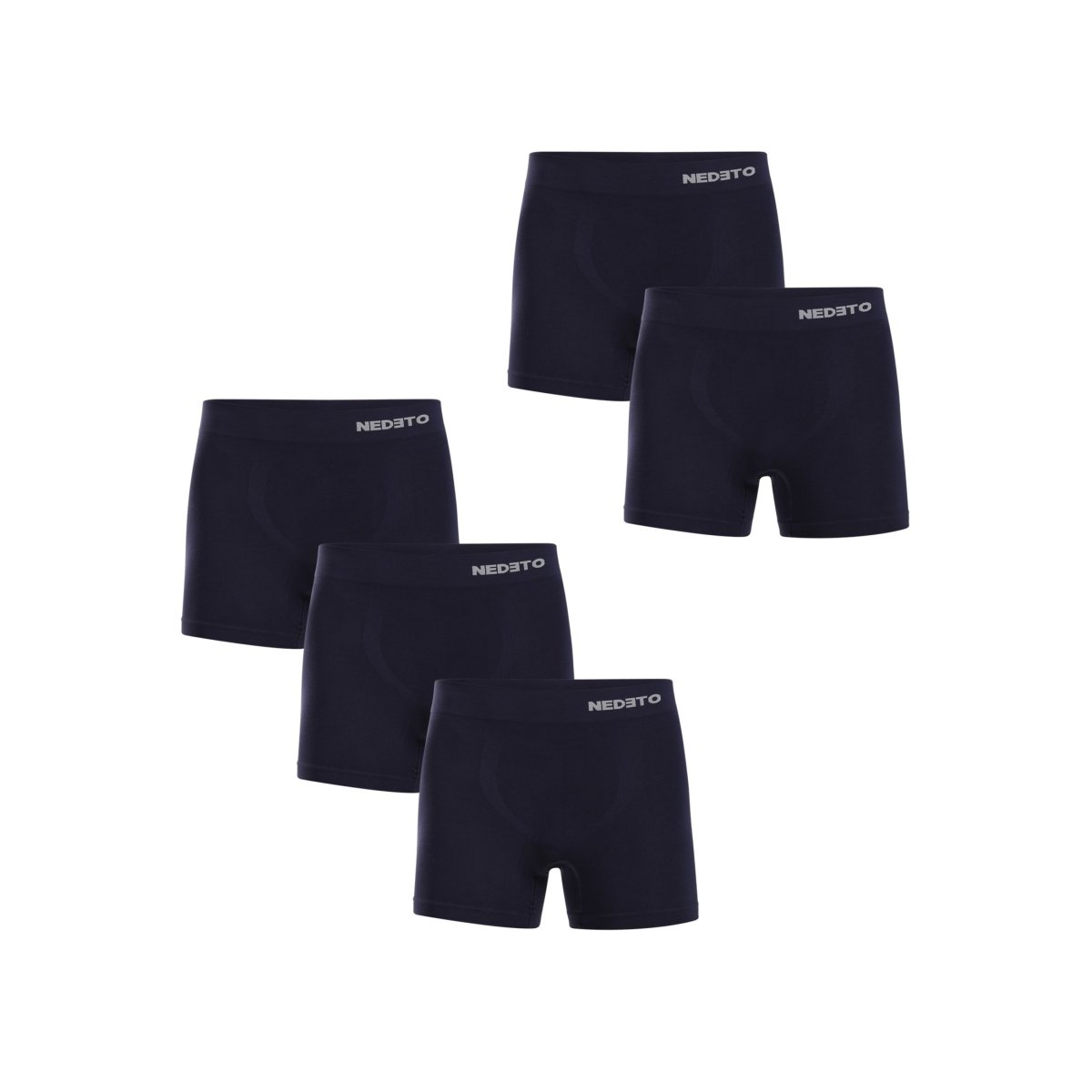 Nedeto 5PACK pánské boxerky bezešvé bambusové modré (5NDTB002S) XXL Nedeto