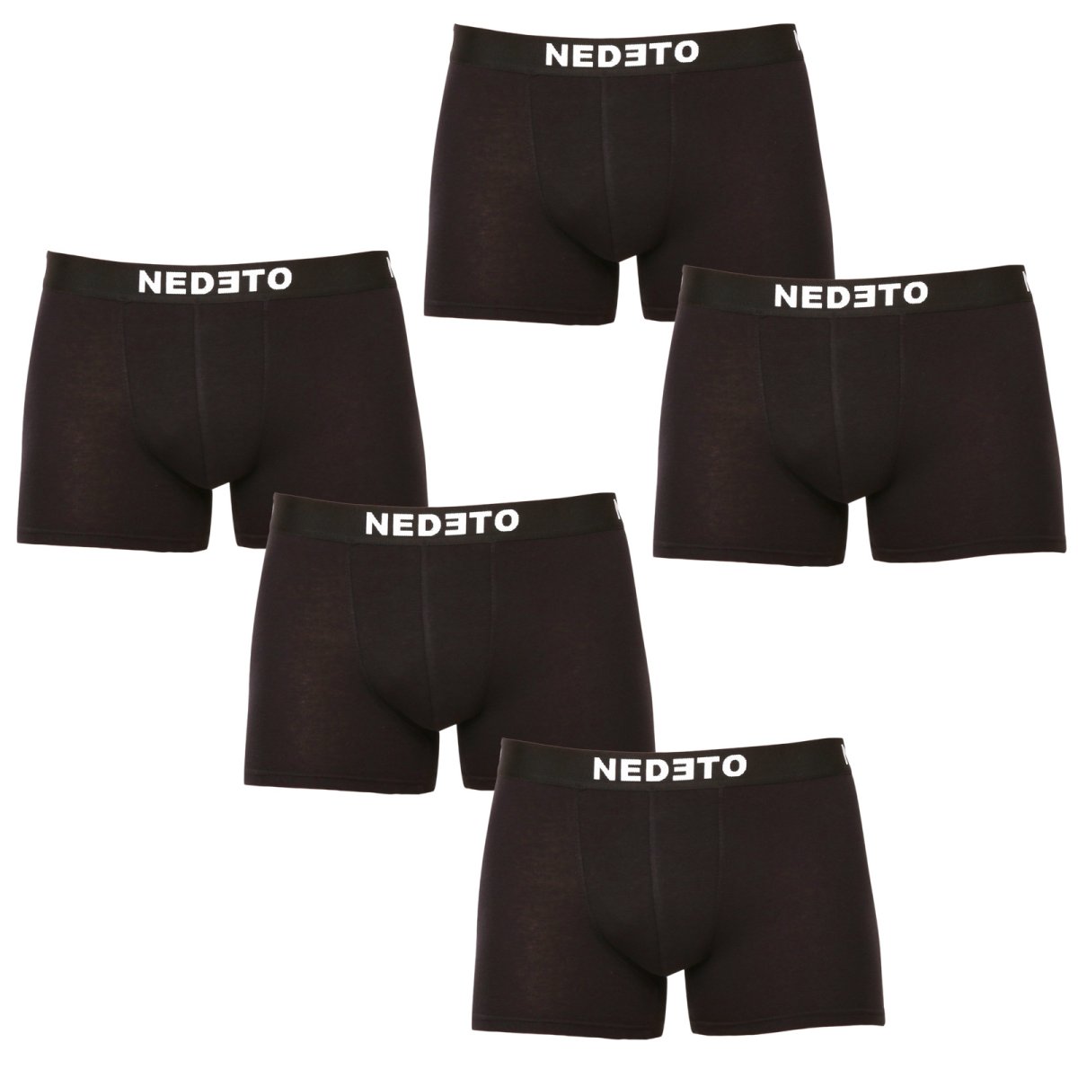 Nedeto 5PACK pánské boxerky černé (5NB001b) 3XL Nedeto